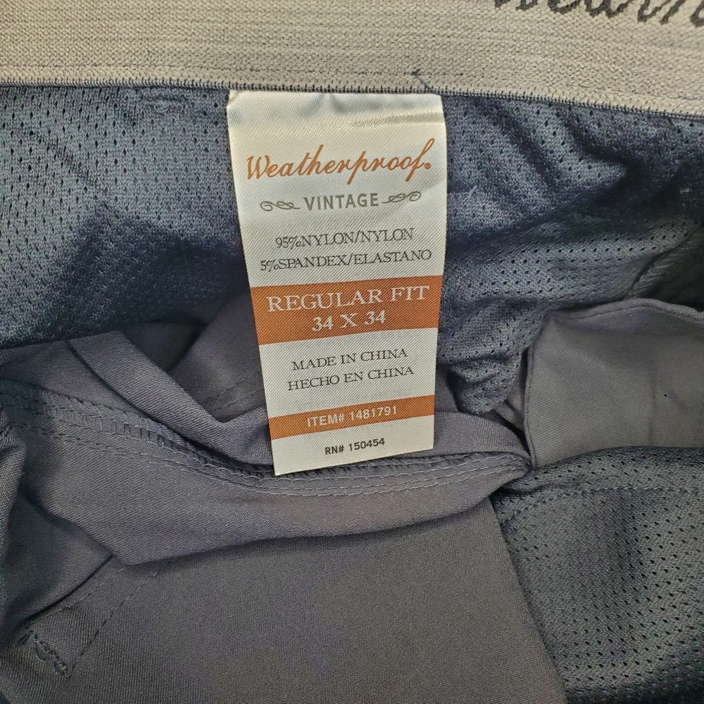 Weatherproof Men's Regular Fit Pants Gret Sz 34 - Picture 8 of 8